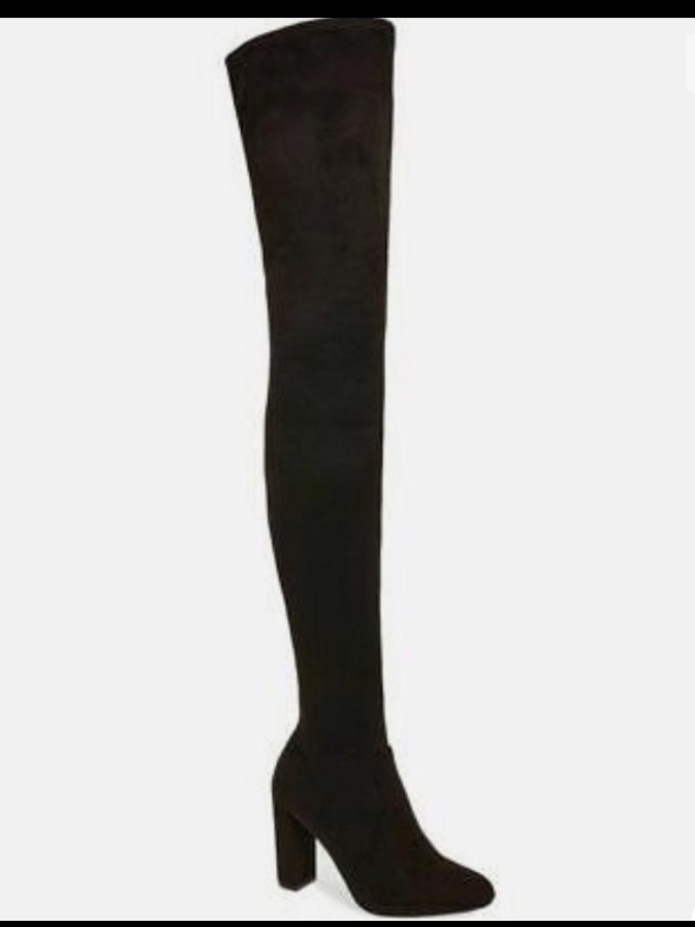 Steve Madden Black Over-the-Knee Suede Block Heel Boots